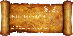 Weitz Lóránt névjegykártya