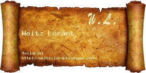 Weitz Lóránt névjegykártya